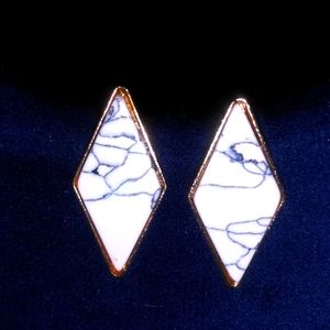 Marble Diamond Shaped Stud Earrings